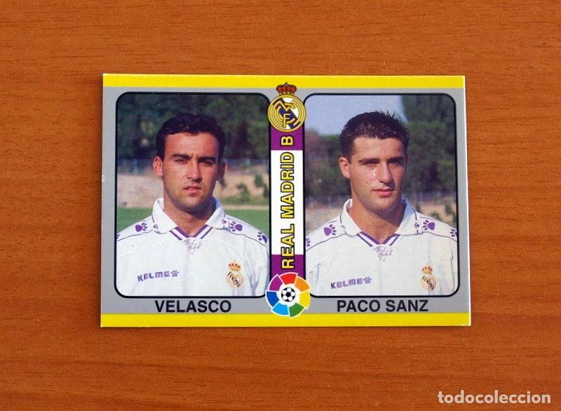 Cromos de F&uacute;tbol: Real Madrid B -N&ordm; 213 Velasco-Paco Sanz -Fichas Liga Mundicromo F&uacute;tbol Total 1994-1995, 94-95