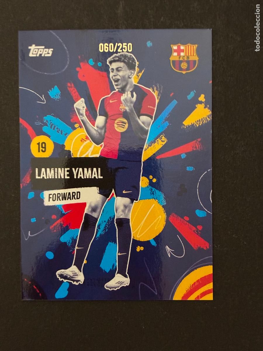 Cromos de F&uacute;tbol: 34 LAMINE YAMAL TOPPS TEAM SET FC BARCELONA NUMERADA 60/250