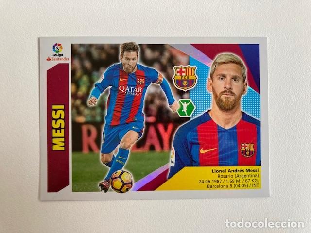 Cromos de F&uacute;tbol: MESSI FC BARCELONA 2017-18 ESTE PANINI BRILLANTE NUEVO DE SOBRE