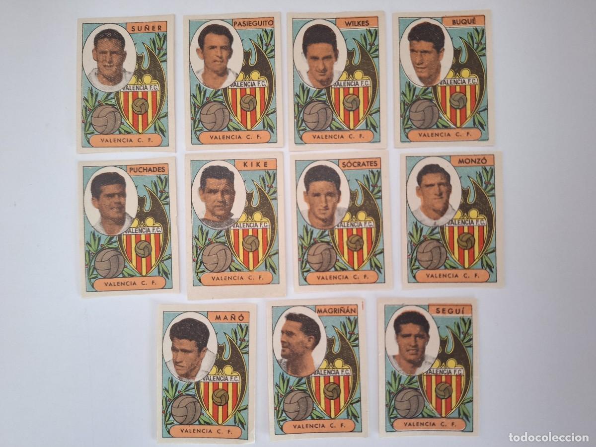 Figurine di Calcio: 11 CROMOS JUGADORES VALENCIA CLUB FUTBOL A&Ntilde;OS 50 SOCRATES PUCHADES PASIEGUITO WILKES SU&Ntilde;ER KIKE RV