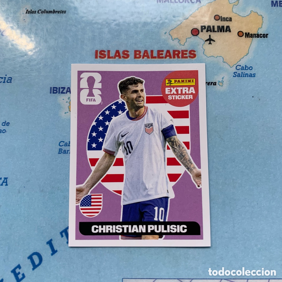 Figurine di Calcio: Christian Pulisic extra sticker versi&oacute;n morada de USA cromo panini Mundial Fifa World Cup 2026