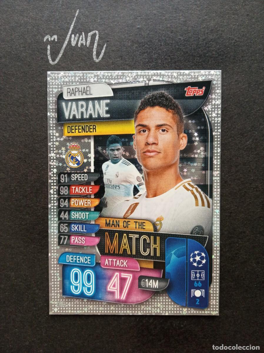 Cromos de F&uacute;tbol: M REA MAN MATCH VARANE REAL MADRID FRANCIA ⚽ TOPPS &reg; ATTAX UEFA CHAMPIONS LEAGUE 2019 2020 19 20