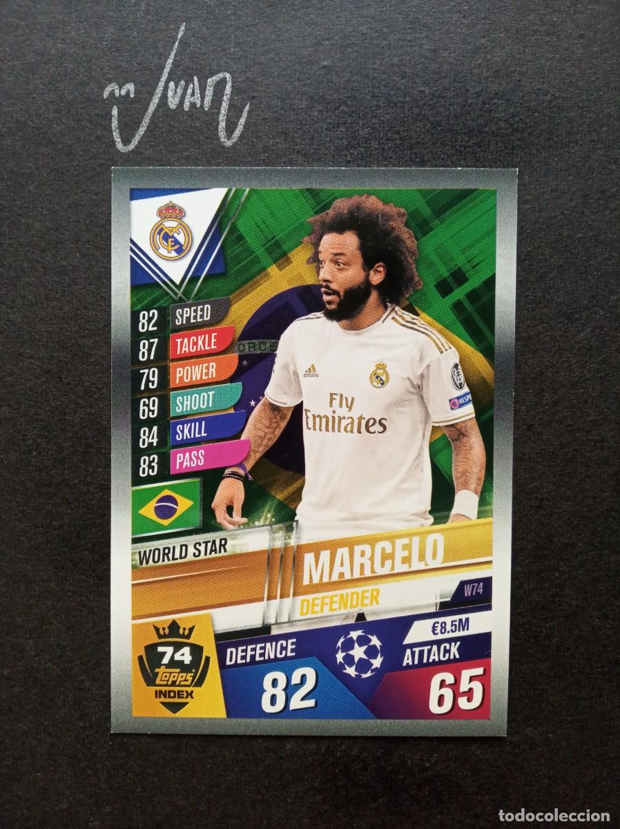 Cromos de f&uacute;tbol: 74 WORLD STAR MARCELO REAL MADRID BRASIL ⚽ TOPPS &reg; MATCH ATTAX 101 CHAMPIONS LEAGUE 2019 2020 19 20