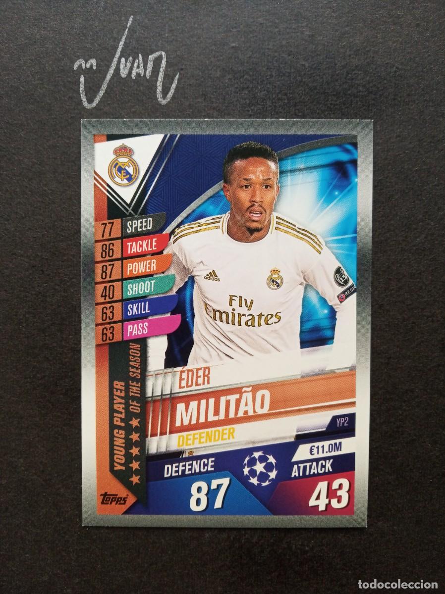 Cromos de F&uacute;tbol: YP2 YOUNG PLAYER MILITAO REAL MADRID ⚽ TOPPS &reg; MATCH ATTAX 101 CHAMPIONS LEAGUE 2019 2020 19 20