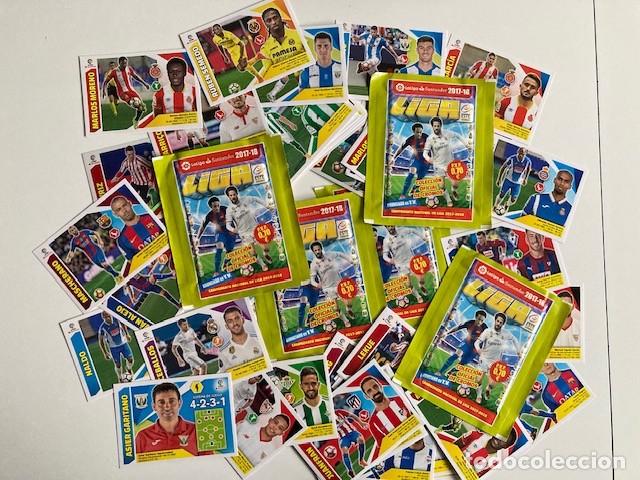 Cromos de F&uacute;tbol: 5 SOBRES 2017 18 ESTE SIN ABRIR + LOTE DE M&Aacute;S DE 50 CROMOS SIN PEGAR NUEVOS DE SOBRE