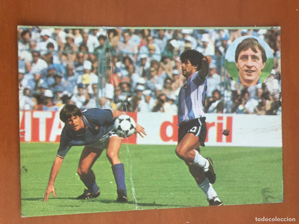 Cromos de F&uacute;tbol: maradona argentina cromo n&ordm; 174 aprende a jugar al futbol con johan cruyff nunca pegado
