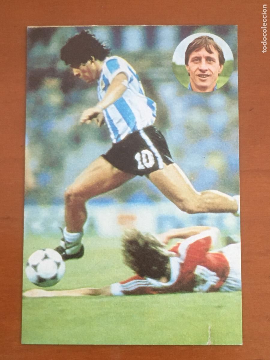 Football Stickers: maradona argentina barcelona cromo n&ordm; 190 aprende a jugar al futbol con johan cruyff nunca pegado