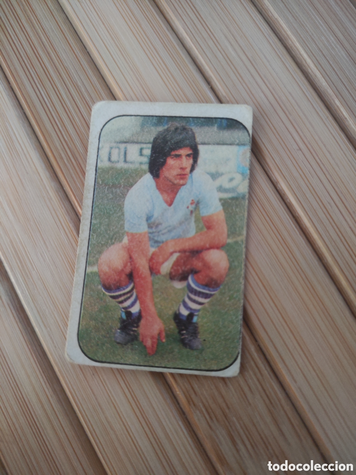 Cromos de F&uacute;tbol: Este 76 77 sin pegar Celta Santom&eacute; desgastado