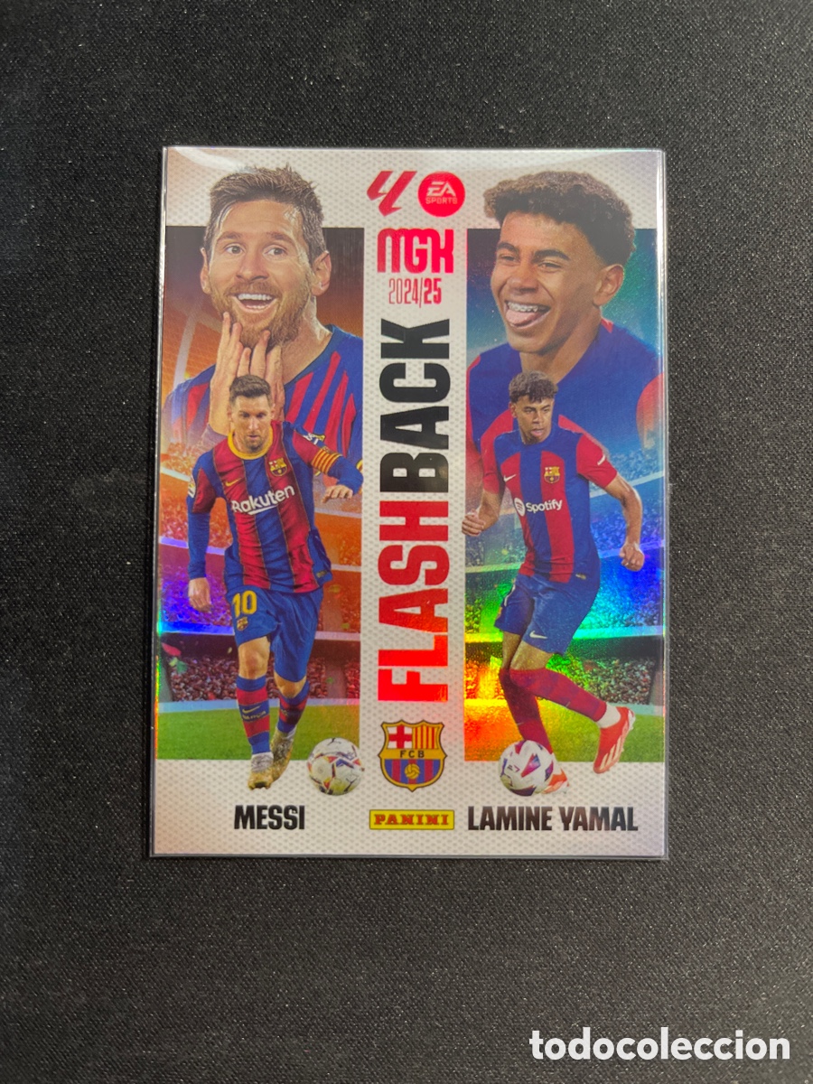 Cromos de F&uacute;tbol: Messi Lamine Yamal 429 Flashback Barcelona Megacracks 2024 2025 24 25 Panini