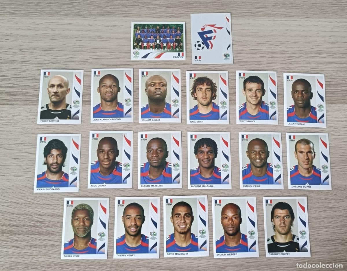 Cromos de F&uacute;tbol: FRANCIA Equipo Completo, Mundial Alemania 2006, Panini, FIFA World CUP Germany, ZIDANE, HENRY etc