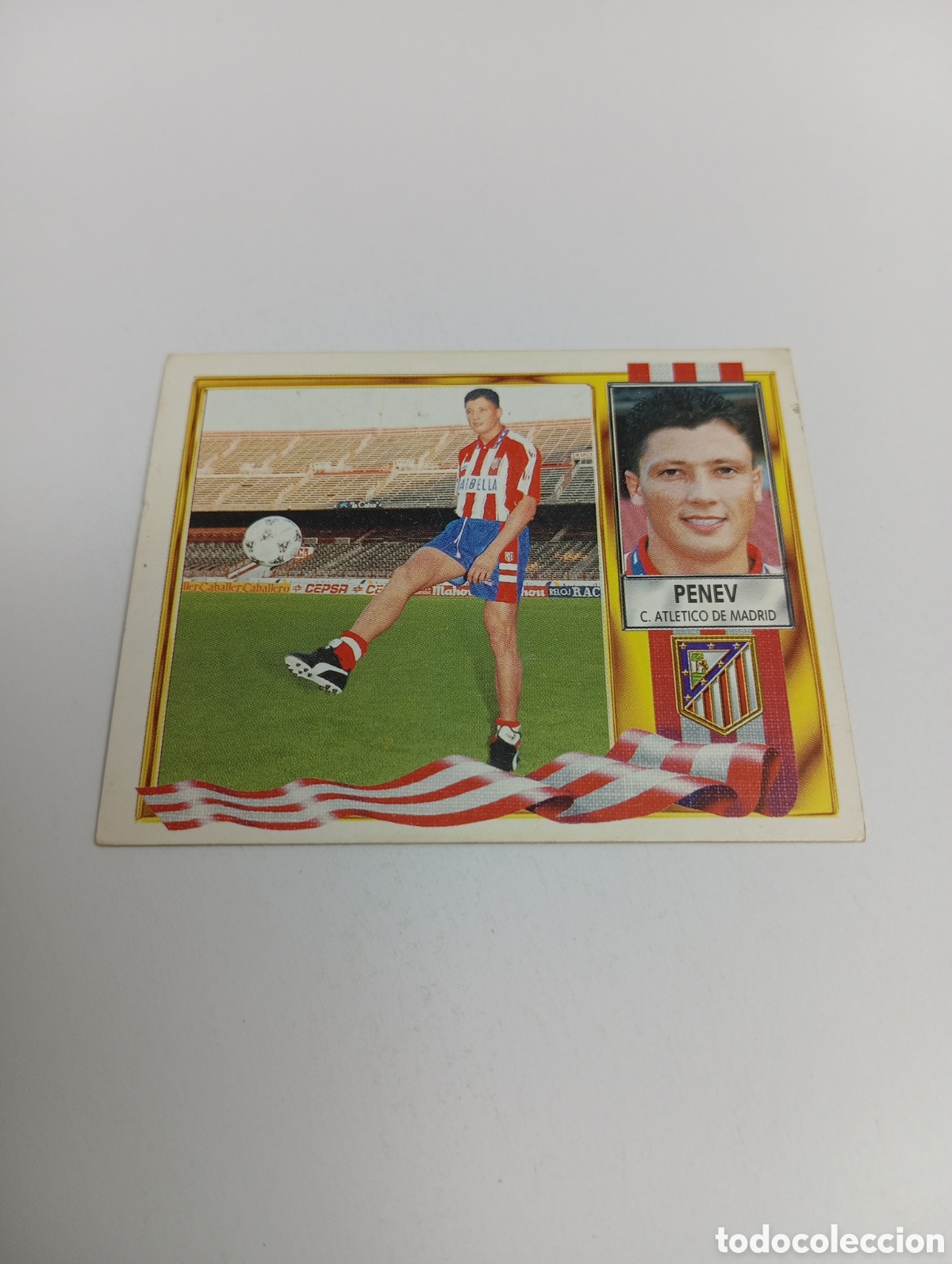 Cromos de F&uacute;tbol: PENEV Atl&eacute;tico de Madrid Liga Este 1995 1996 NUEVO SIN PEGAR PANINI 95 96