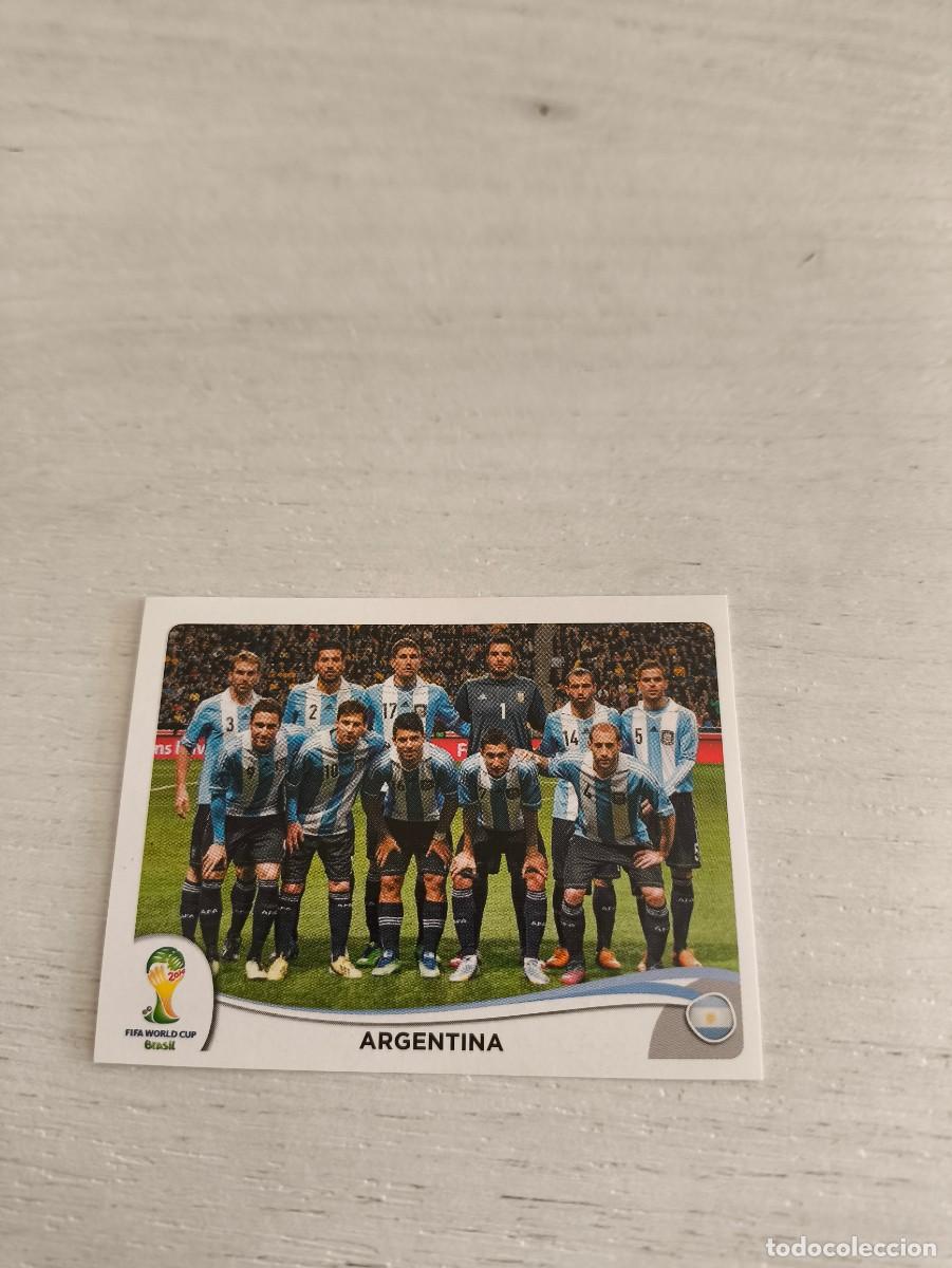 Cromos de F&uacute;tbol: 413 EQUIPO TEAM CON MESSI ARGENTINA PANINI FIFA MUNDIAL WORLD CUP BRASIL 2014 NO LIGA ESTE