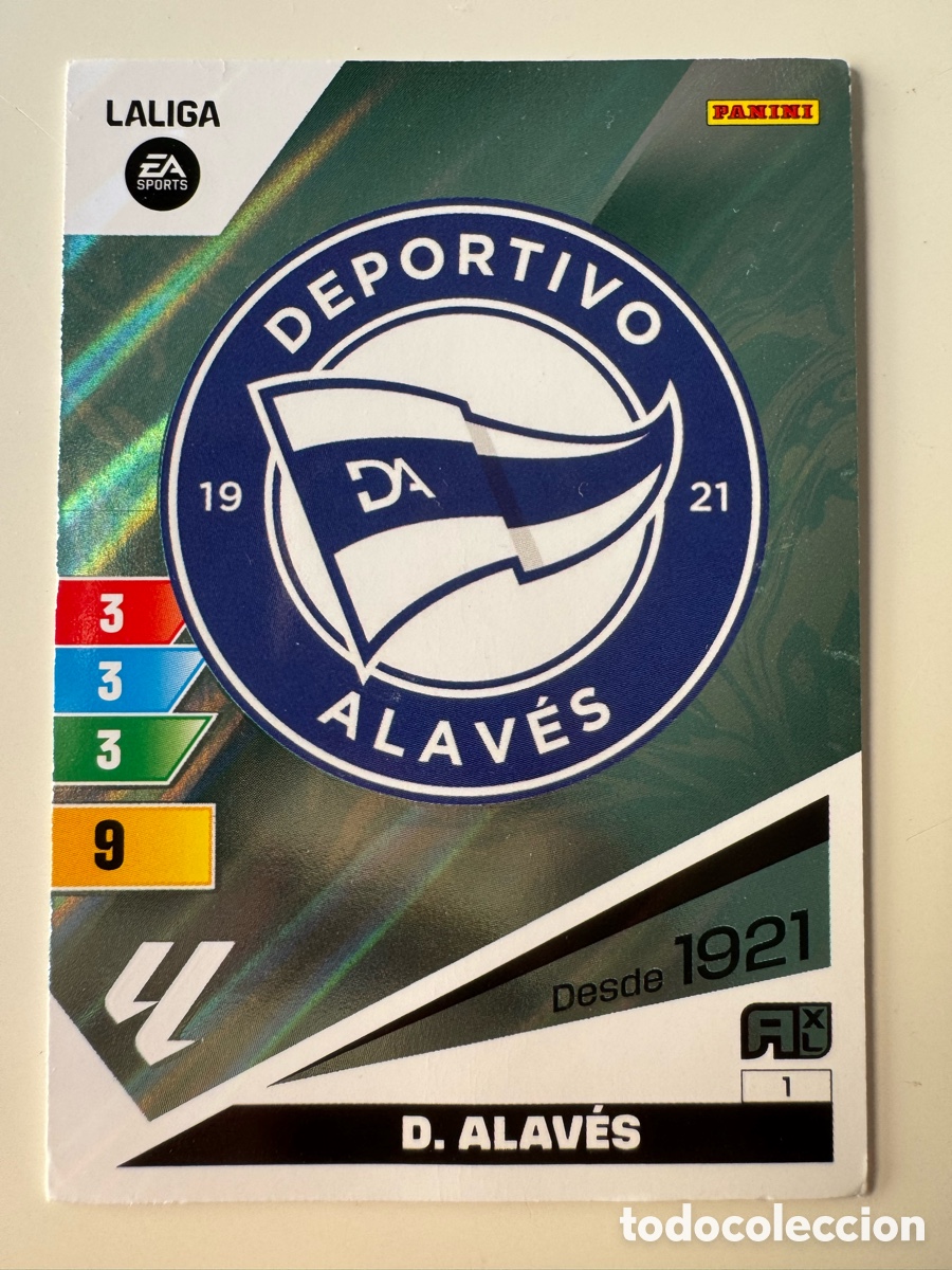 Cartes &agrave; collectionner de Football: PANINI ADRENALYN XL La Liga 2023 2024 23 24 Deportivo Alav&eacute;s N&ordm;1 Escudo
