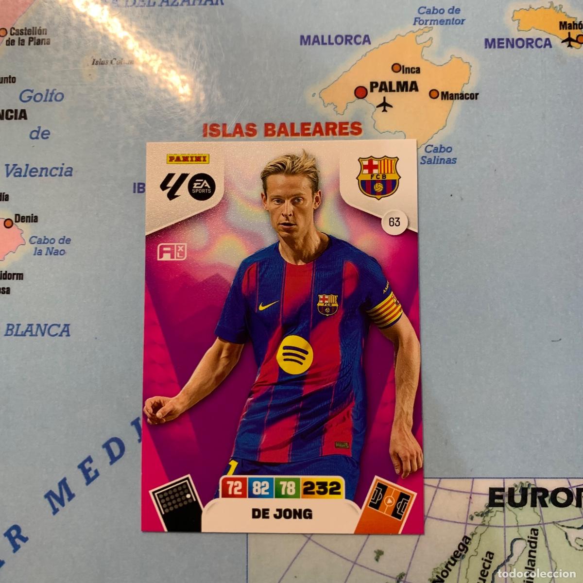 Cromos de F&uacute;tbol: De jong n&uacute;mero 63 del Barcelona cromo adrenalyn XL 25-26 2025-2026
