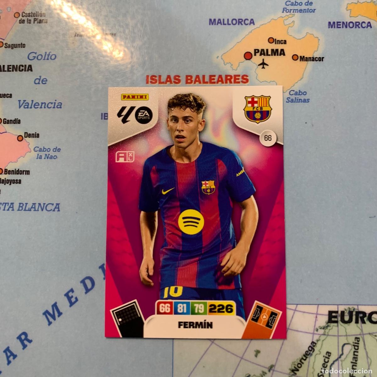 Cartes &agrave; collectionner de Football: Fermin n&uacute;mero 66 del Barcelona cromo adrenalyn XL 25-26 2025-2026