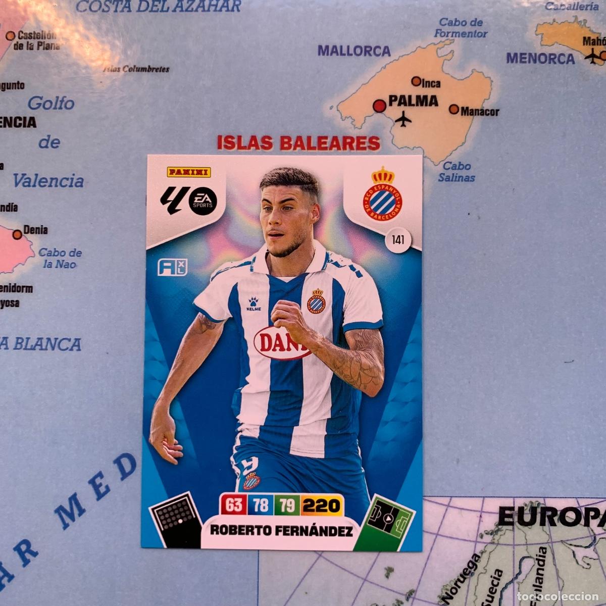 Fu&szlig;ball-Sticker: Roberto Fern&aacute;ndez n&uacute;mero 141 del Espa&ntilde;ol cromo adrenalyn XL 25-26 2025-2026