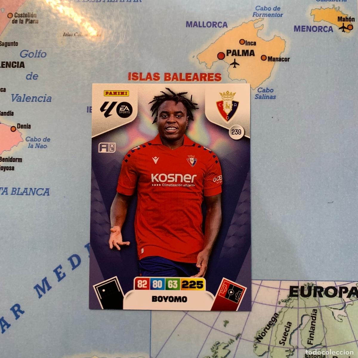 Cromos de F&uacute;tbol: Boyomo n&uacute;mero 239 de Osasuna cromo adrenalyn XL 25-26 2025-2026