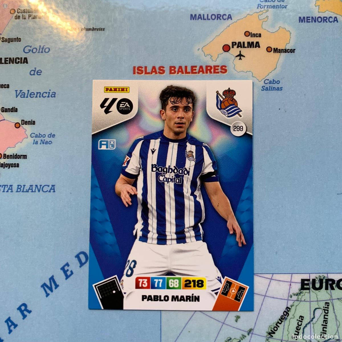 Football Stickers: Pablo Marin n&uacute;mero 299 de la Real Sociedad cromo adrenalyn XL 25-26 2025-2026
