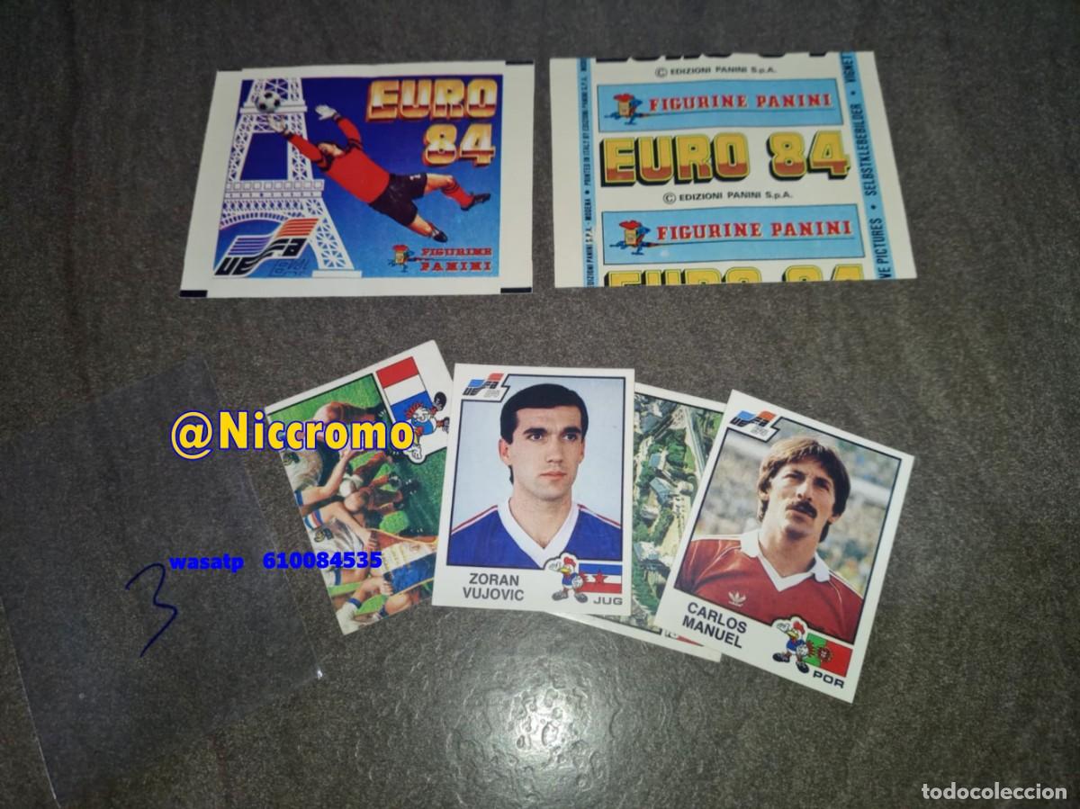 Cromos de F&uacute;tbol: 1 sobre + 4 cromos euro 84 eurocopa euro cup panini world cup mundial 1984 sin pegar ver fotos