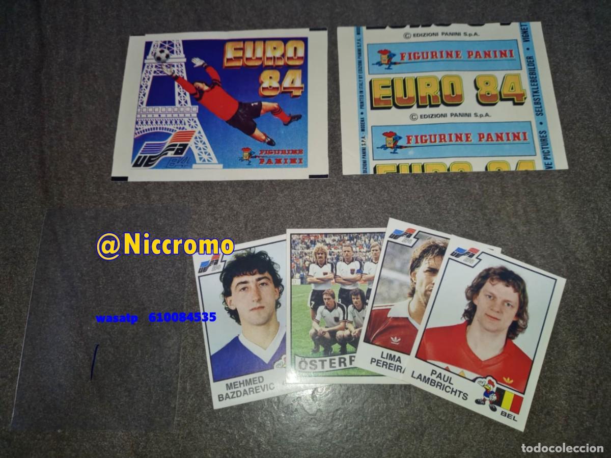 Cromos de F&uacute;tbol: 1 sobre + 4 cromos euro 84 eurocopa euro cup panini world cup mundial 1984 sin pegar ver fotos