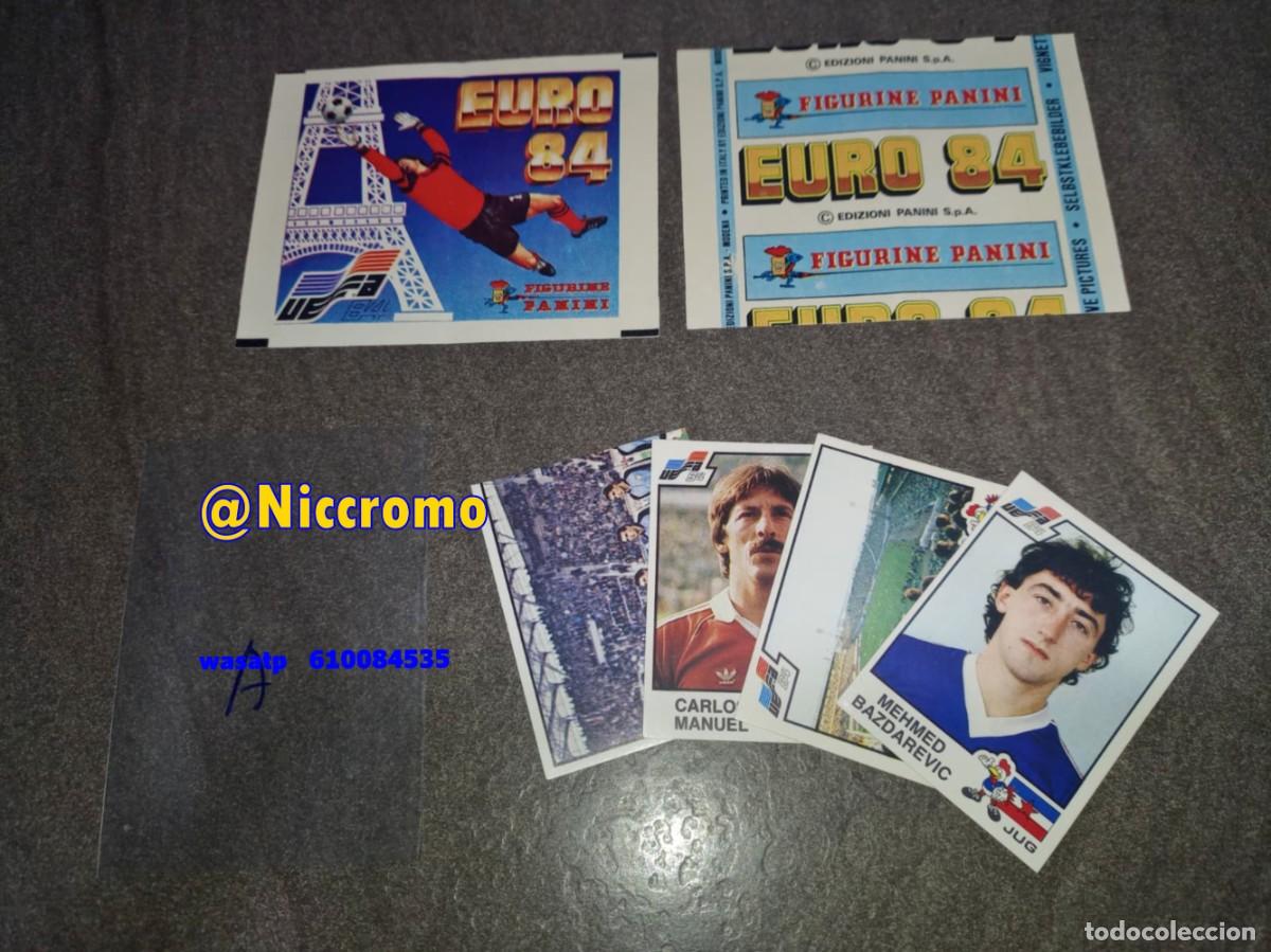 Cromos de F&uacute;tbol: 1 sobre + 4 cromos euro 84 eurocopa euro cup panini world cup mundial 1984 sin pegar ver fotos