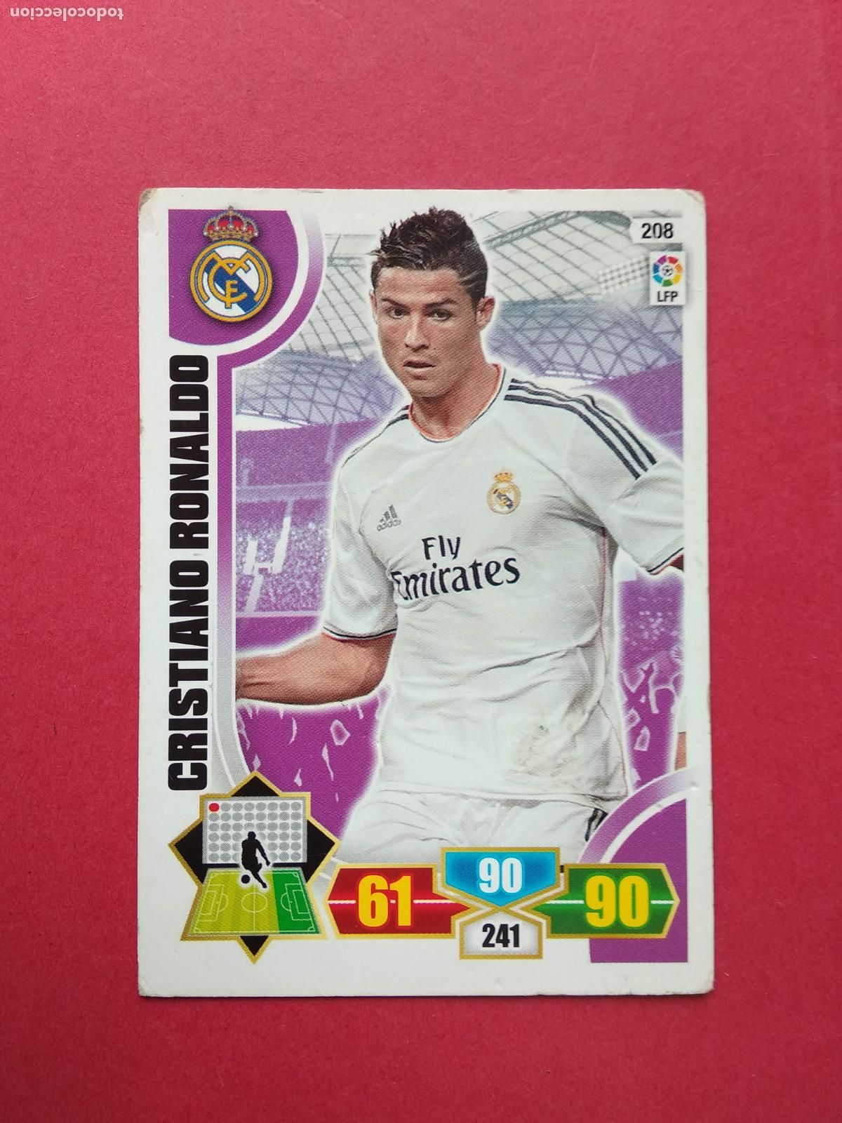 Cromos de F&uacute;tbol: PANINI ADRENALYN CROMO CARD FICHA LIGA 13 14 2013 2014 CRISTIANO RONALDO REAL MADRID N&ordm; 208