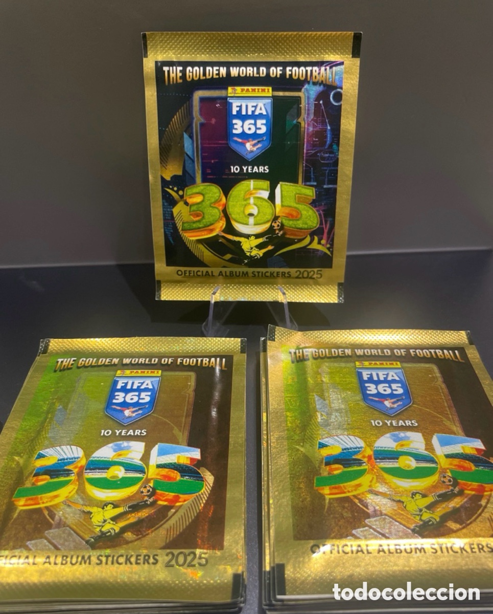 Cromos de F&uacute;tbol: Lote 20 sobres cromos Panini FIFA 365 2025 10 Years Messi Lamine Yamal