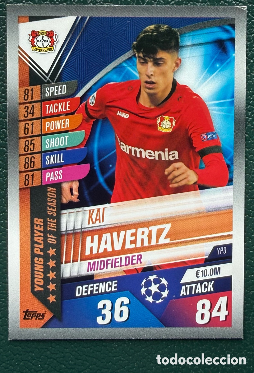 Cartes &agrave; collectionner de Football: YP3 KAI HAVERTZ BAYER 04 LEVERKUSSEN FICHAS ALBUM MATCH ATTAX 101 TOPPS 2019 2020 19 20