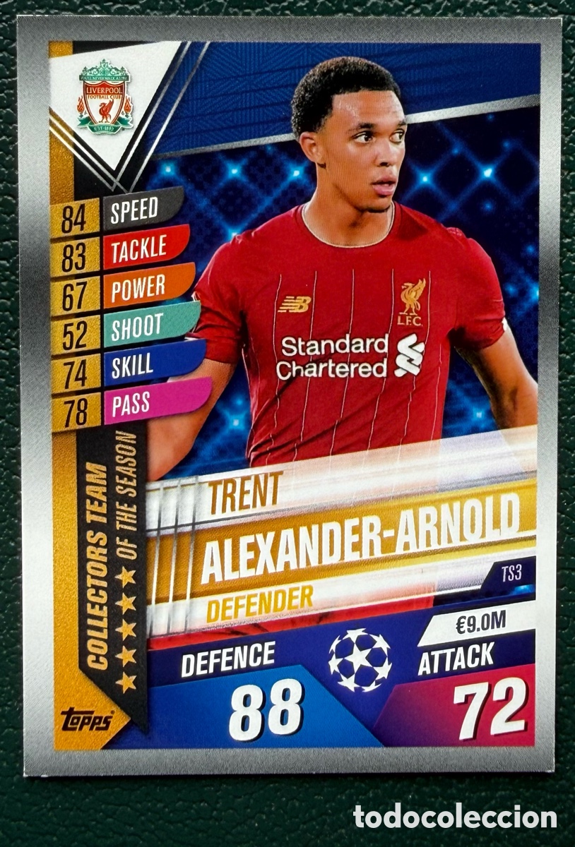 Football Stickers: TS3 TRENT ALEXANDER ARNOLD LIVERPOOL FC FICHAS ALBUM MATCH ATTAX 101 TOPPS 2019 2020 19 20