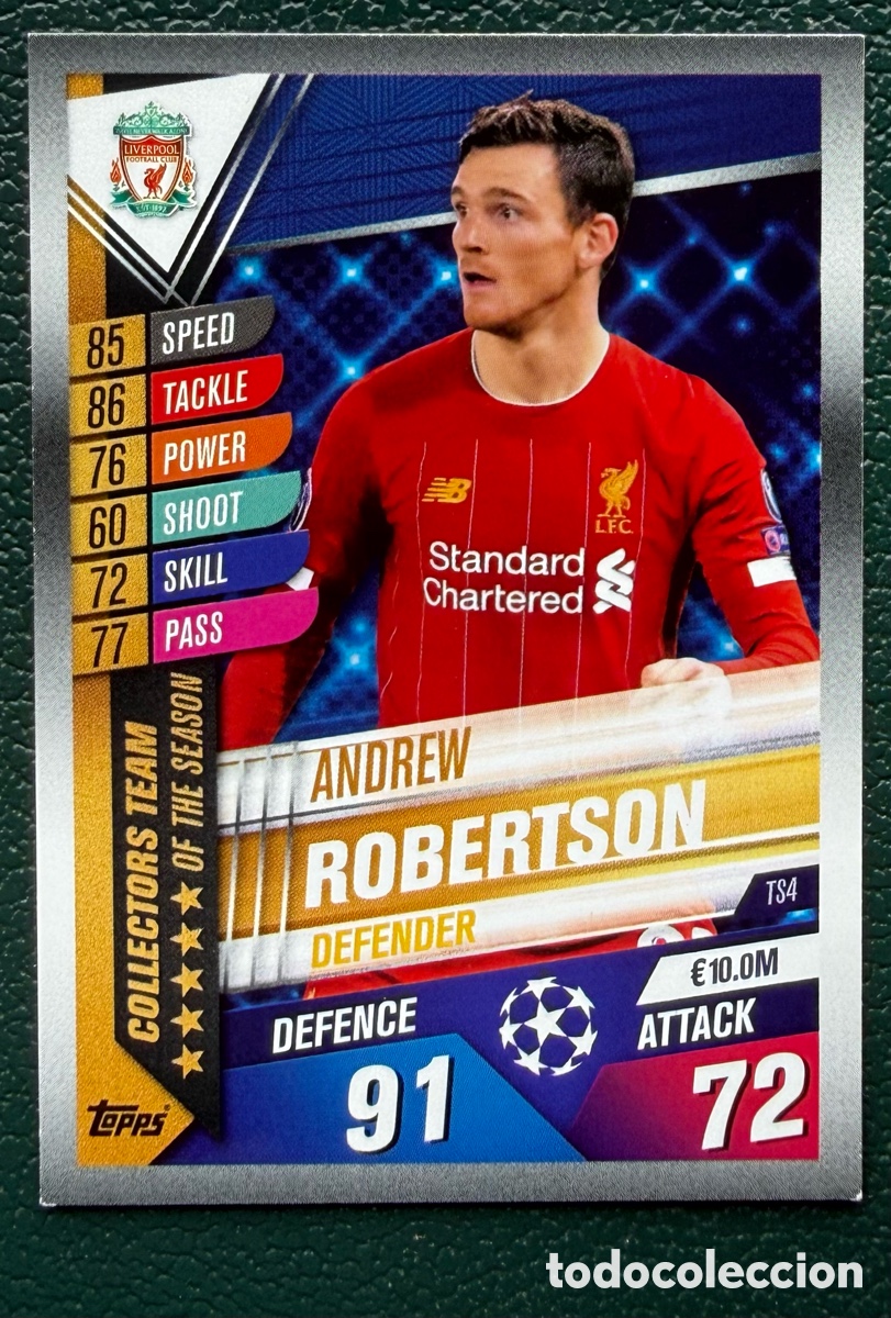 Cromos de f&uacute;tbol: TS4 ANDREW ROBERTSON LIVERPOOL FC FICHAS ALBUM MATCH ATTAX 101 TOPPS 2019 2020 19 20