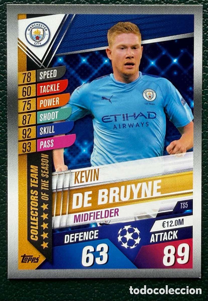 Cromos de Futebol: TS5 KEVIN DE BRUYNE MANCHESTER CITY FICHAS ALBUM MATCH ATTAX 101 TOPPS 2019 2020 19 20