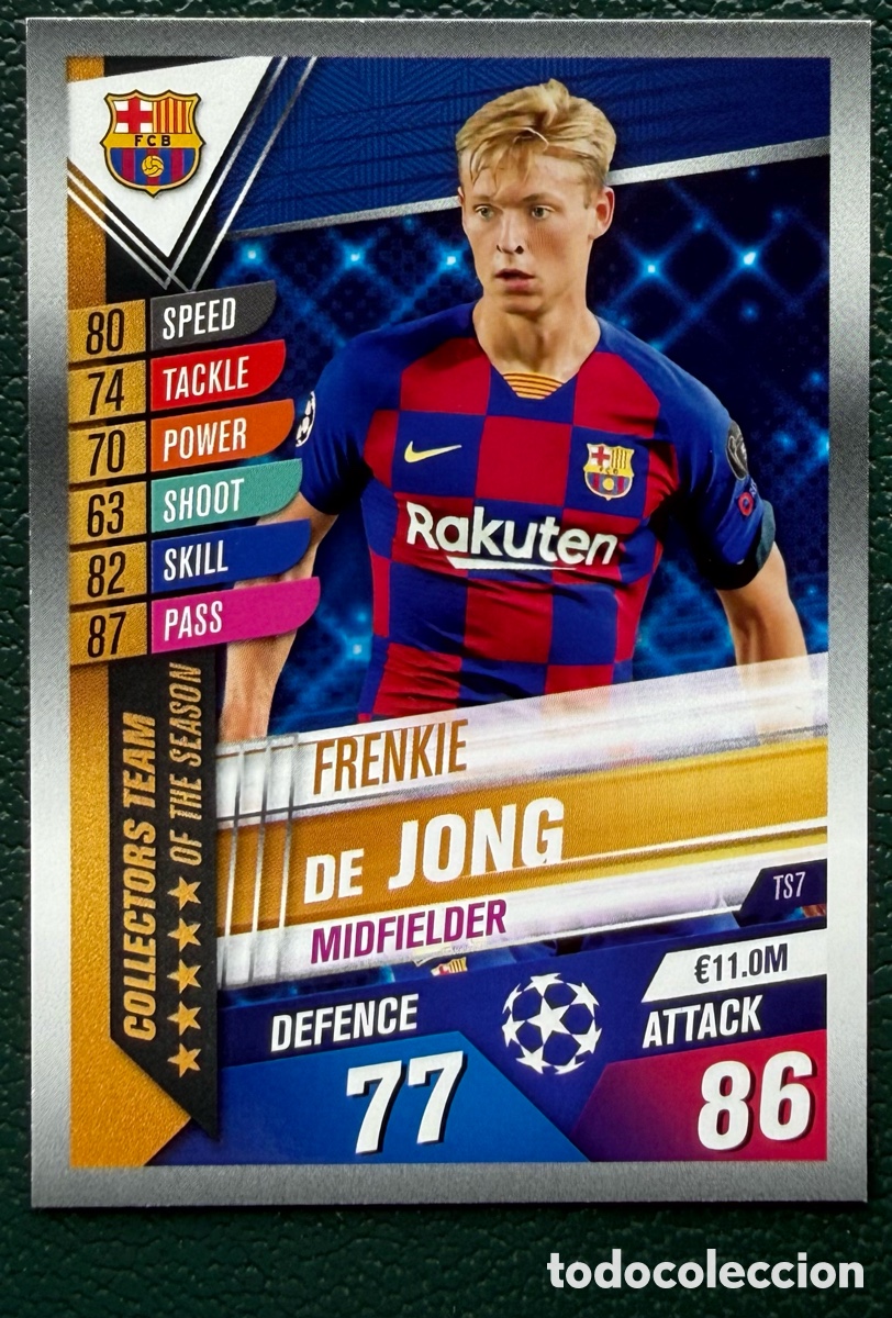 Cromos de Futebol: TS7 FRENKIE DE JONG FC BARCELONA FICHAS ALBUM MATCH ATTAX 101 TOPPS 2019 2020 19 20