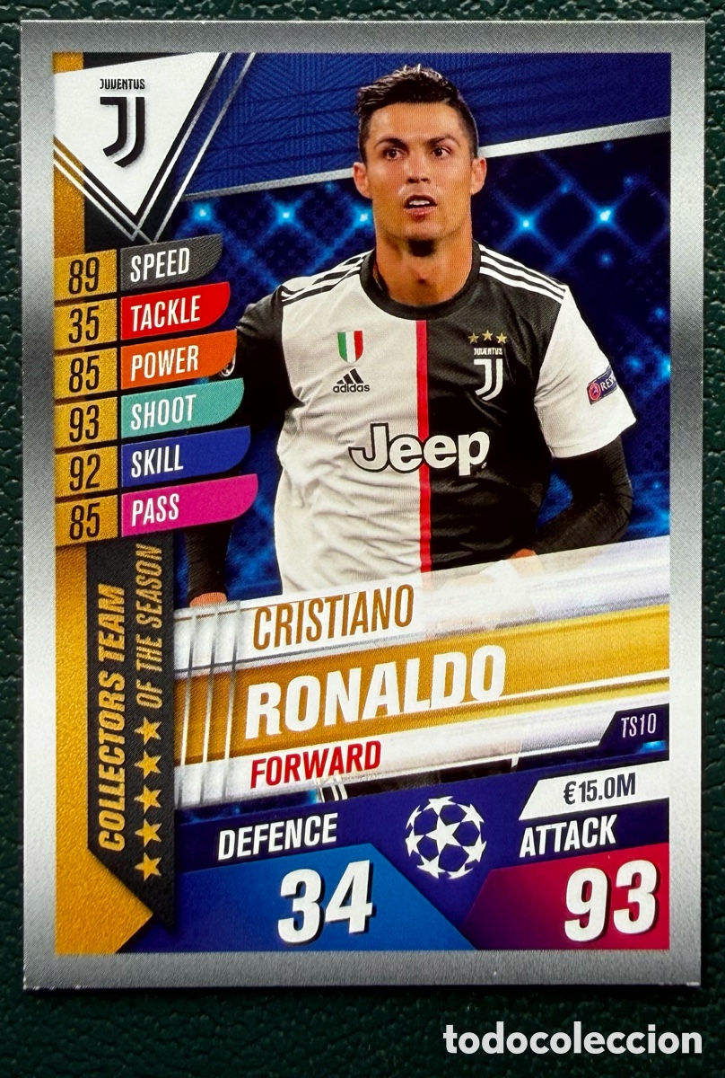 Cromos de Futebol: TS10 CRISTIANO RONALDO JUVENTUS FICHAS ALBUM MATCH ATTAX 101 TOPPS 2019 2020 19 20