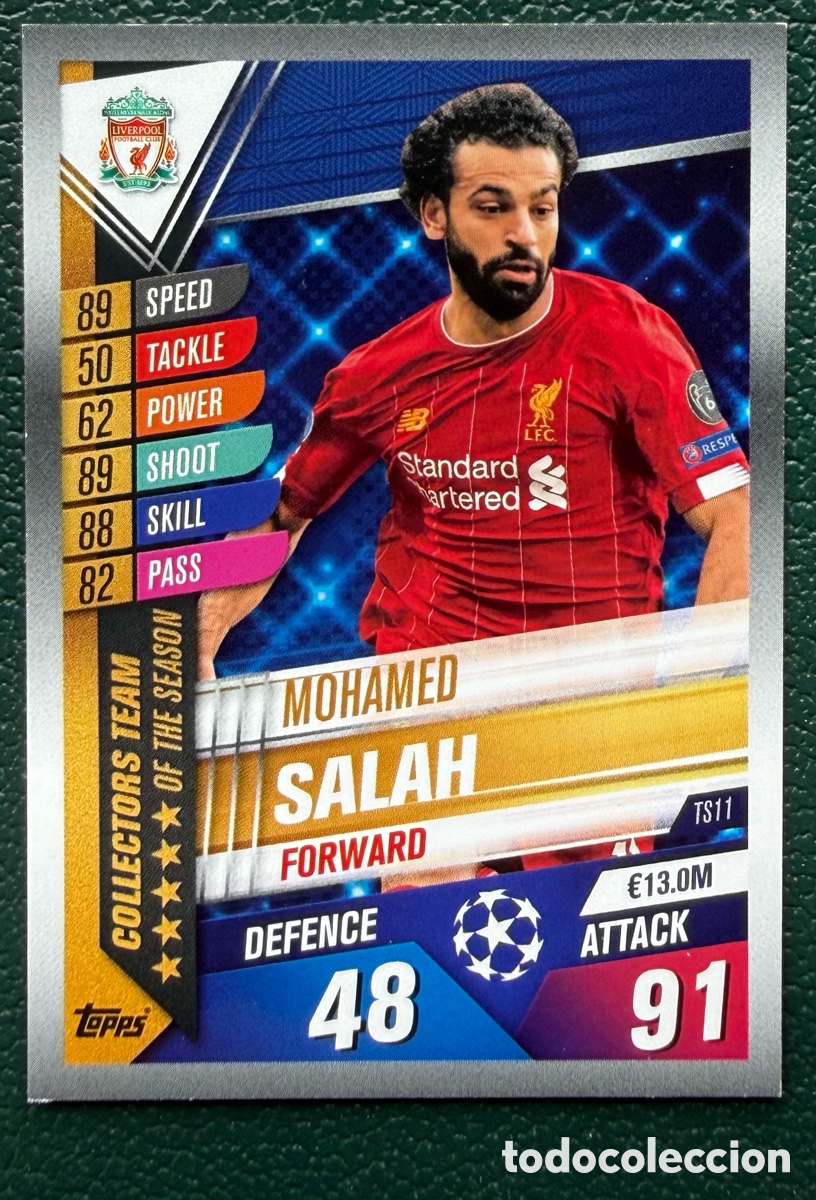 Cromos de Futebol: TS11 MOHAMED SALAH LIVERPOOL FC FICHAS ALBUM MATCH ATTAX 101 TOPPS 2019 2020 19 20