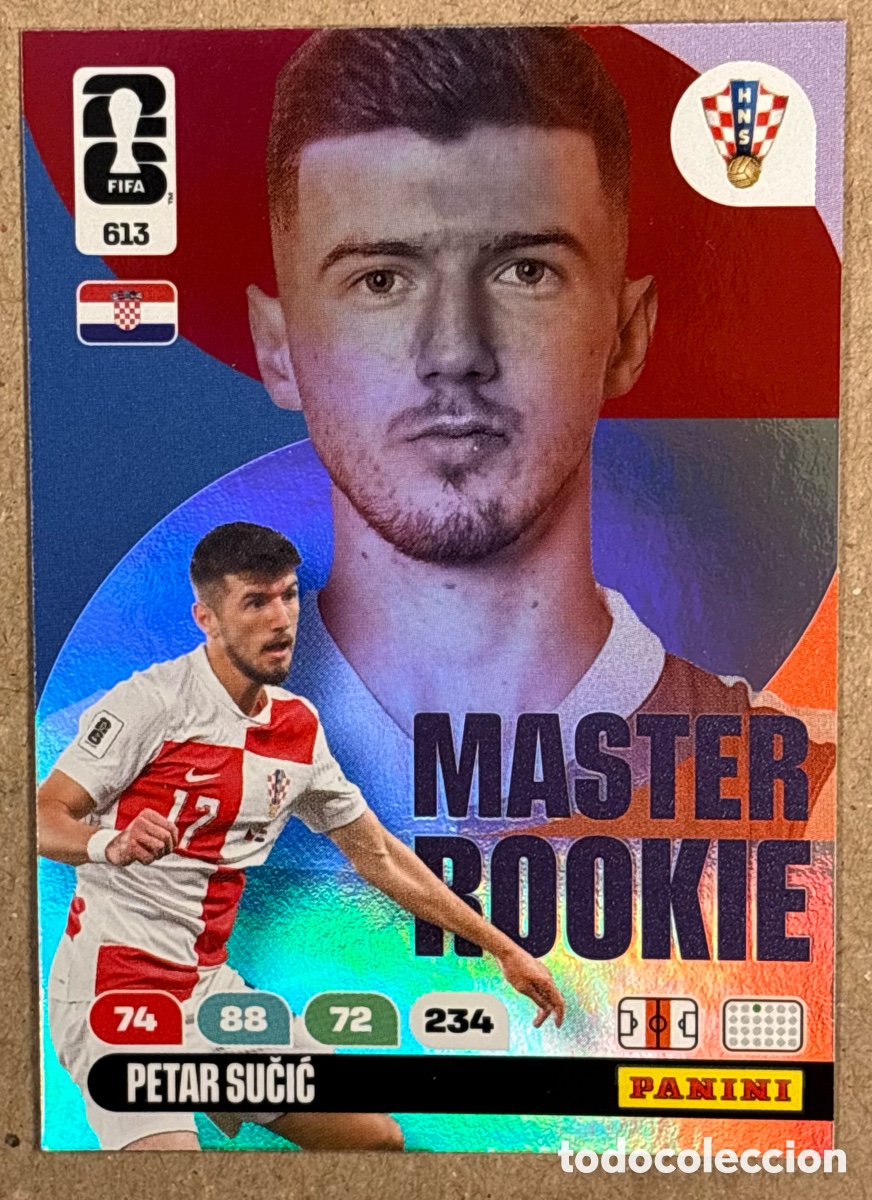 Cromos de F&uacute;tbol: PETAR SUCIC (CROACIA). CARTA M&Aacute;STER ROOKIE PANINI ADRENALYN XL FIFA WORLD CUP 2026. #613.