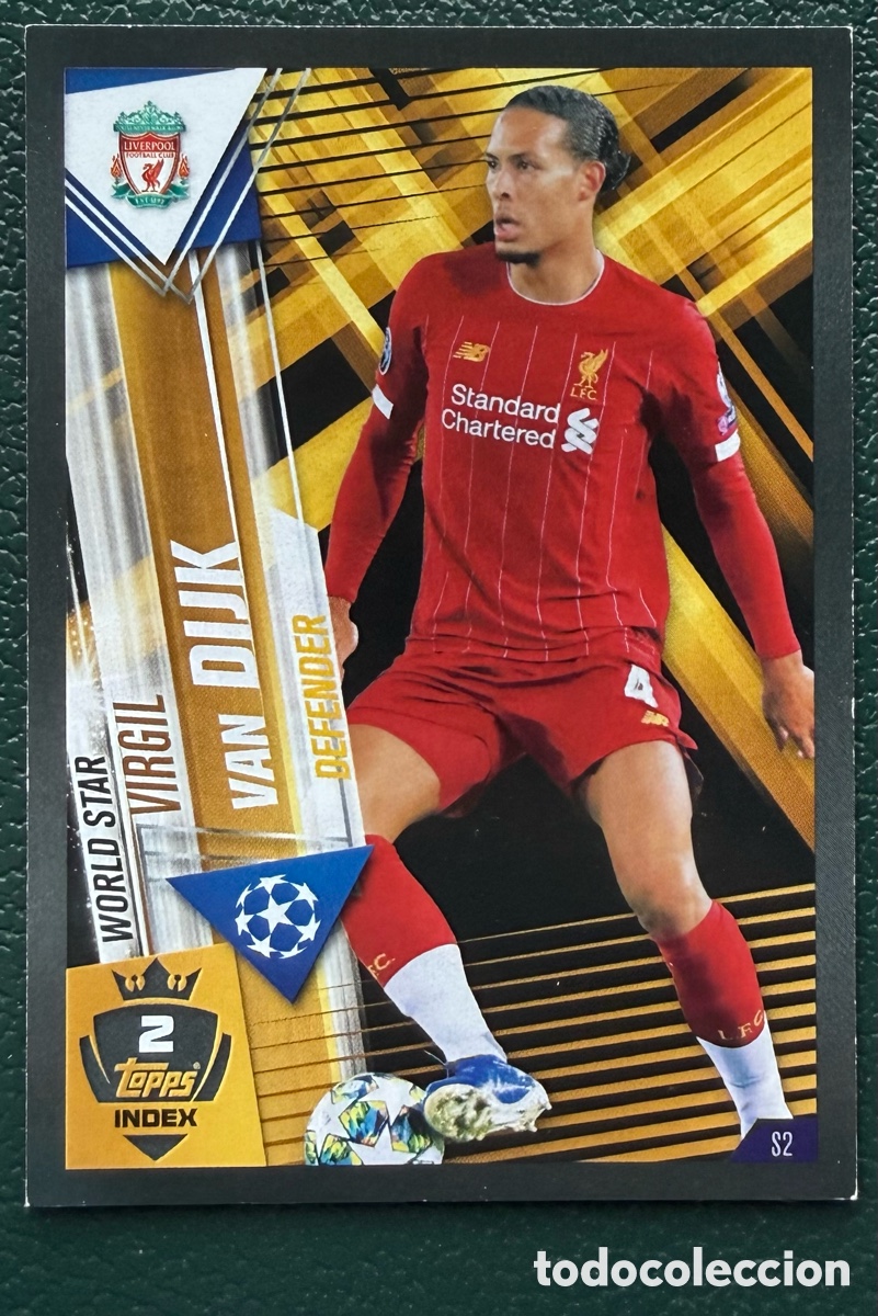 Cartes &agrave; collectionner de Football: S2 VIRGIL VAN DIJK LIVERPOOL FC FICHAS ALBUM MATCH ATTAX 101 TOPPS 2019 2020 19 20