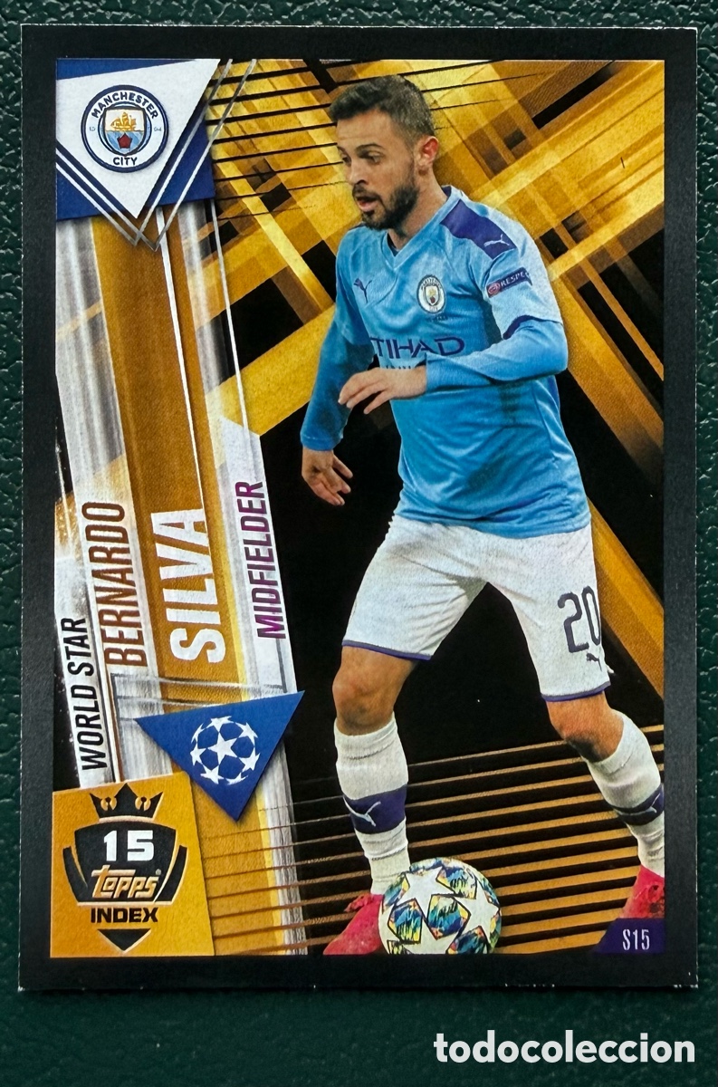 Cartes &agrave; collectionner de Football: S15 BERNARDO SILVA MANCHESTER CITY FICHAS ALBUM MATCH ATTAX 101 TOPPS 2019 2020 19 20