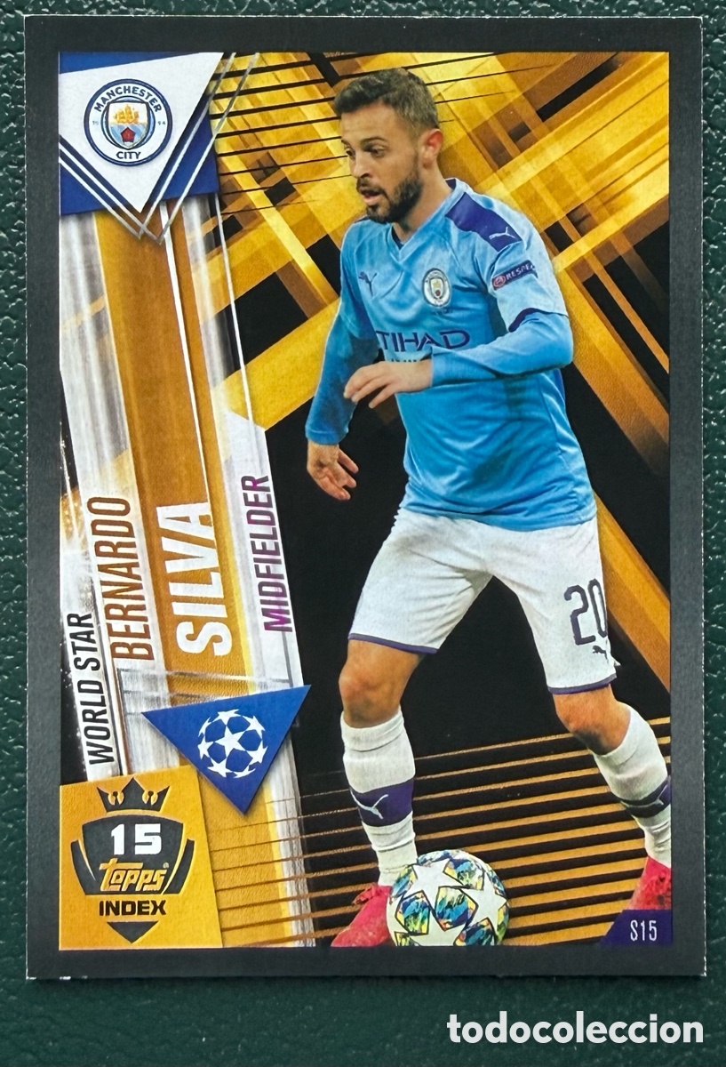Football Stickers: S15 BERNARDO SILVA MANCHESTER CITY FICHAS ALBUM MATCH ATTAX 101 TOPPS 2019 2020 19 20
