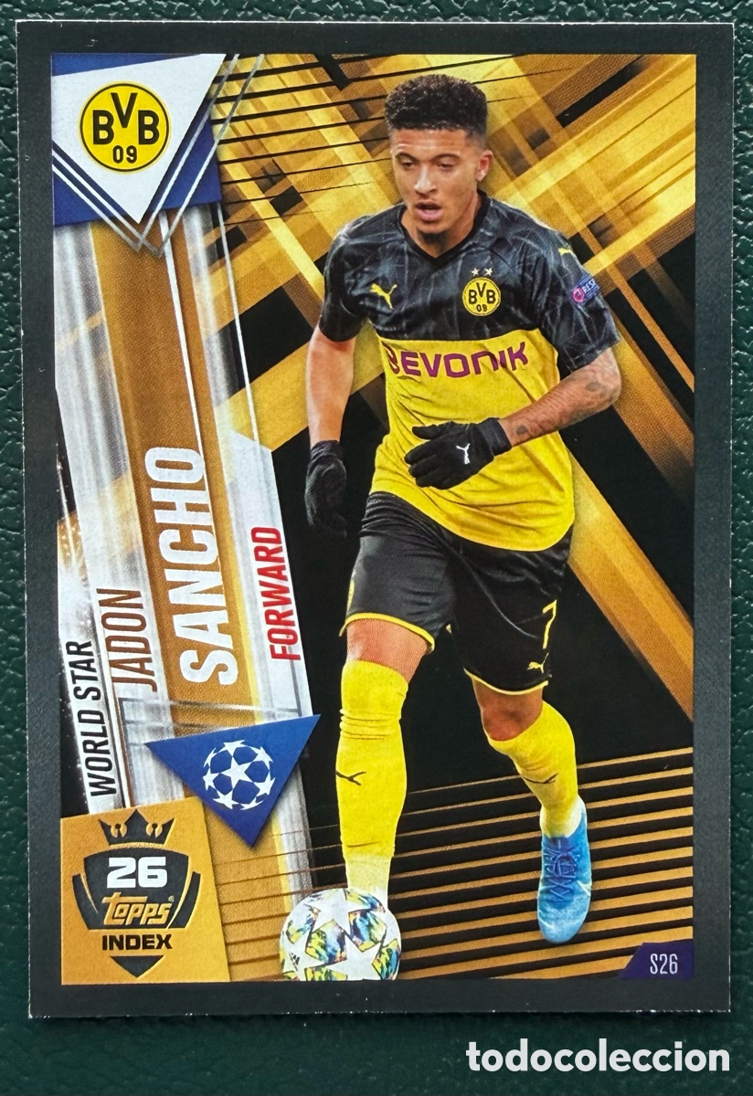 Figurine di Calcio: S26 JADON SANCHO BORUSSIA DORTMUND FICHAS ALBUM MATCH ATTAX 101 TOPPS 2019 2020 19 20