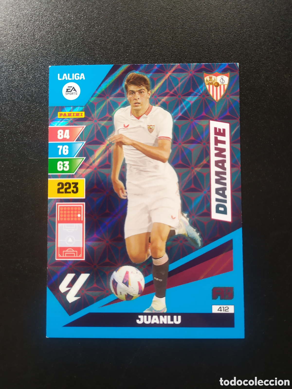 Cromos de F&uacute;tbol: Adrenalyn 2023 2024 23 24 panini Juanlu diamante n&deg; 412 Sevilla