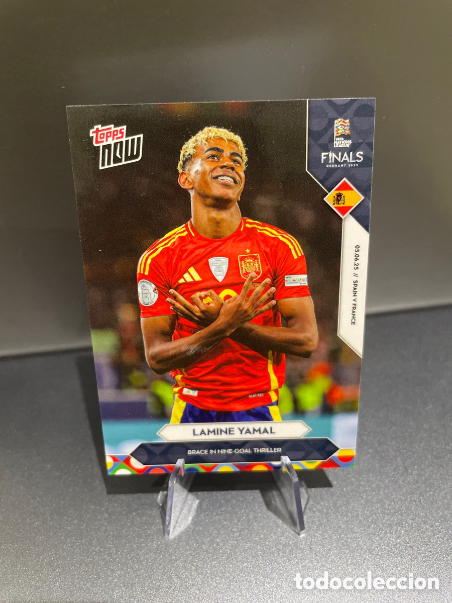 Figurine di Calcio: Lamine Yamal 002 Topps Now UEFA Nations League Finals Espa&ntilde;a Brace in Nine-Goal Thriller 2