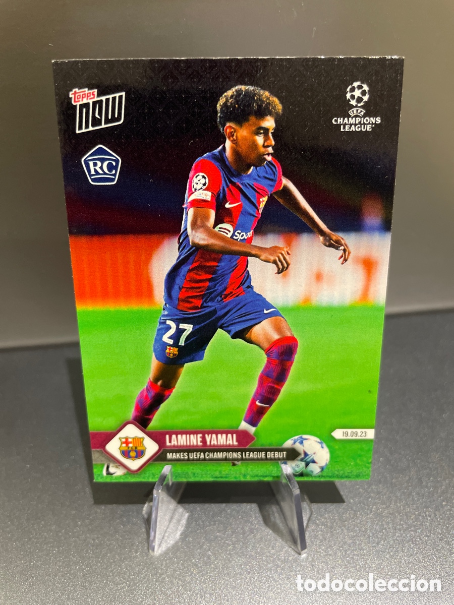 Cromos de F&uacute;tbol: Lamine Yamal 009 Rookie Topps Now debut UCL FC Barcelona Champions League