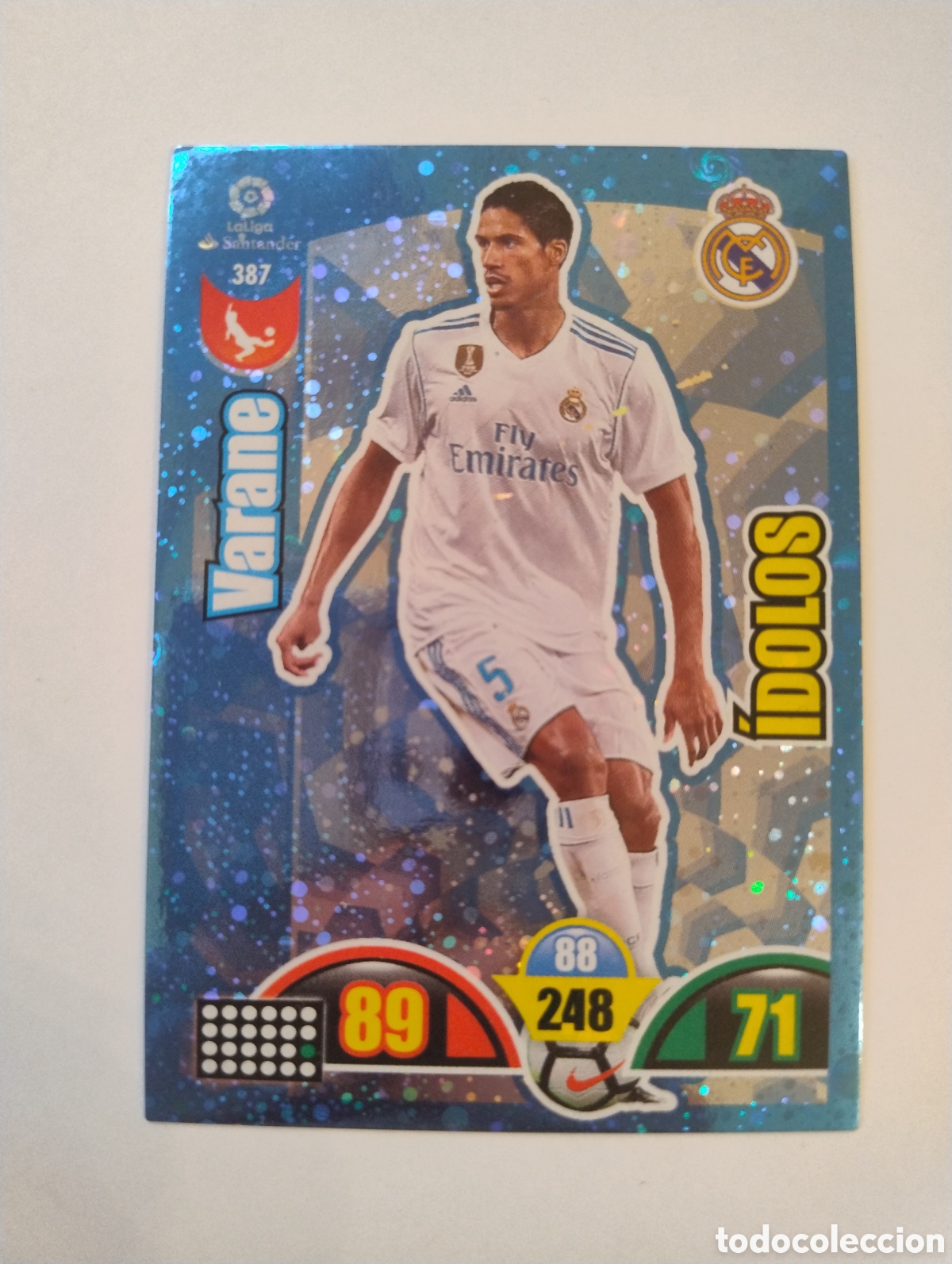 Cromos de F&uacute;tbol: 387 - Varane - Real Madrid - Adrenalyn XL Liga 2017 - 2018 Idolos