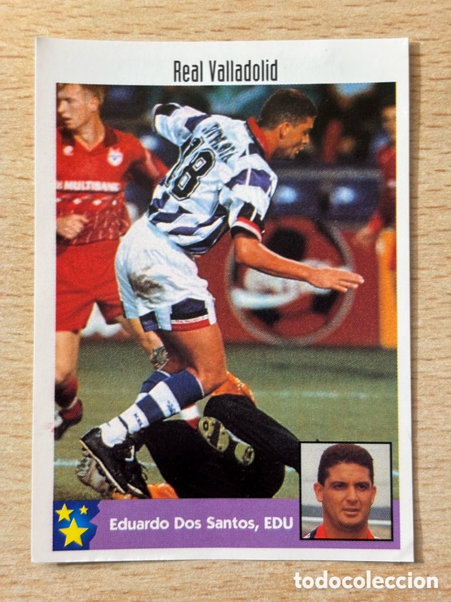 Cromos de F&uacute;tbol: # 260 Edu Real Valladolid Mejores Equipos de Europa 97-98 Panini Brasil