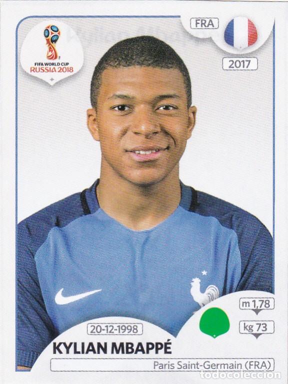 Cromos de F&uacute;tbol: FIFA WORLD CUP RUSSIA 2018 N&ordm; 209 - KYLIAN MBAPP&Eacute; DE FRANCIA (RECORTADO) (A-14)