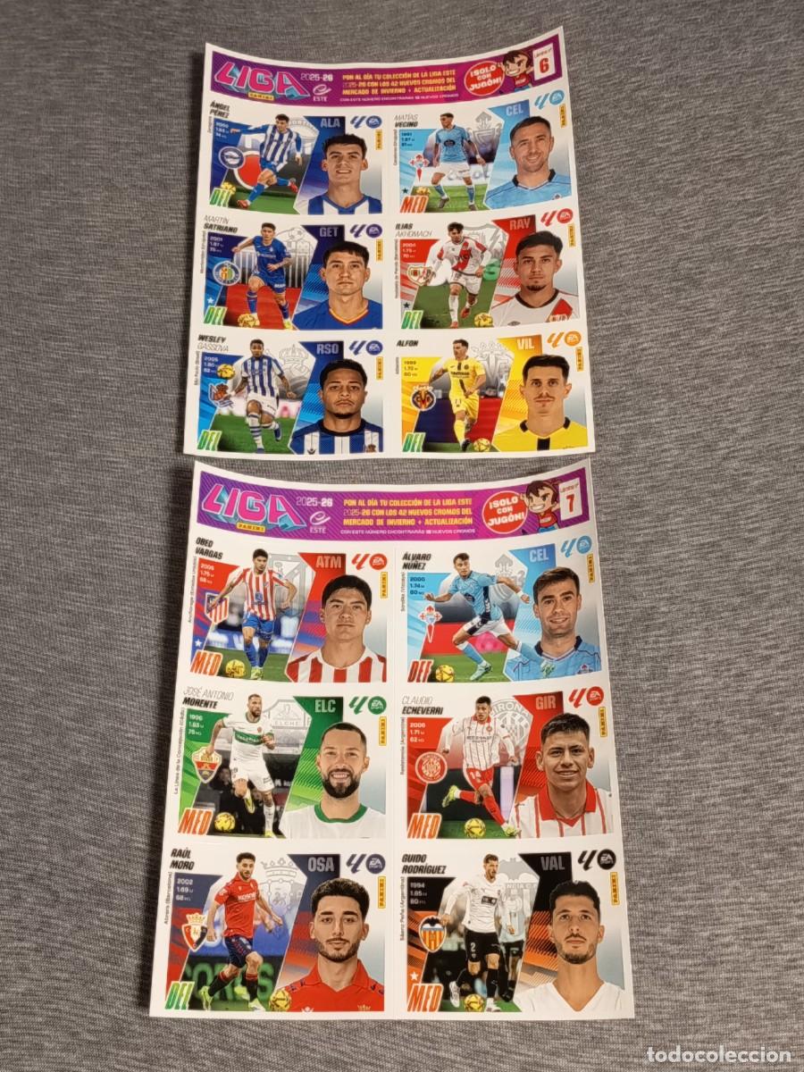 Fu&szlig;ball-Sticker: Liga este 25 26 Panini LOTE LAMINAS 6 Y 7 MERCADO DE INVIERNO + ACTUALIZACION
