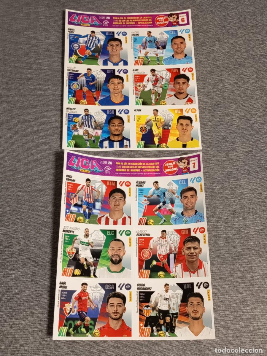 Fu&szlig;ball-Sticker: Liga este 25 26 Panini LOTE LAMINAS 6 Y 7 MERCADO DE INVIERNO + ACTUALIZACION