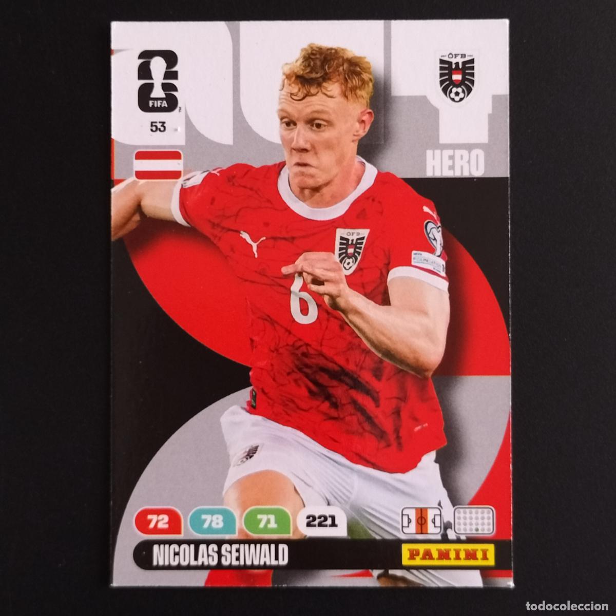 Fu&szlig;ball-Sticker: 53 NICOLAS SEIWALD AUSTRIA CROMOS ADRENALYN XL MUNDIAL 26 2026 FIFA WORLD CUP PANINI