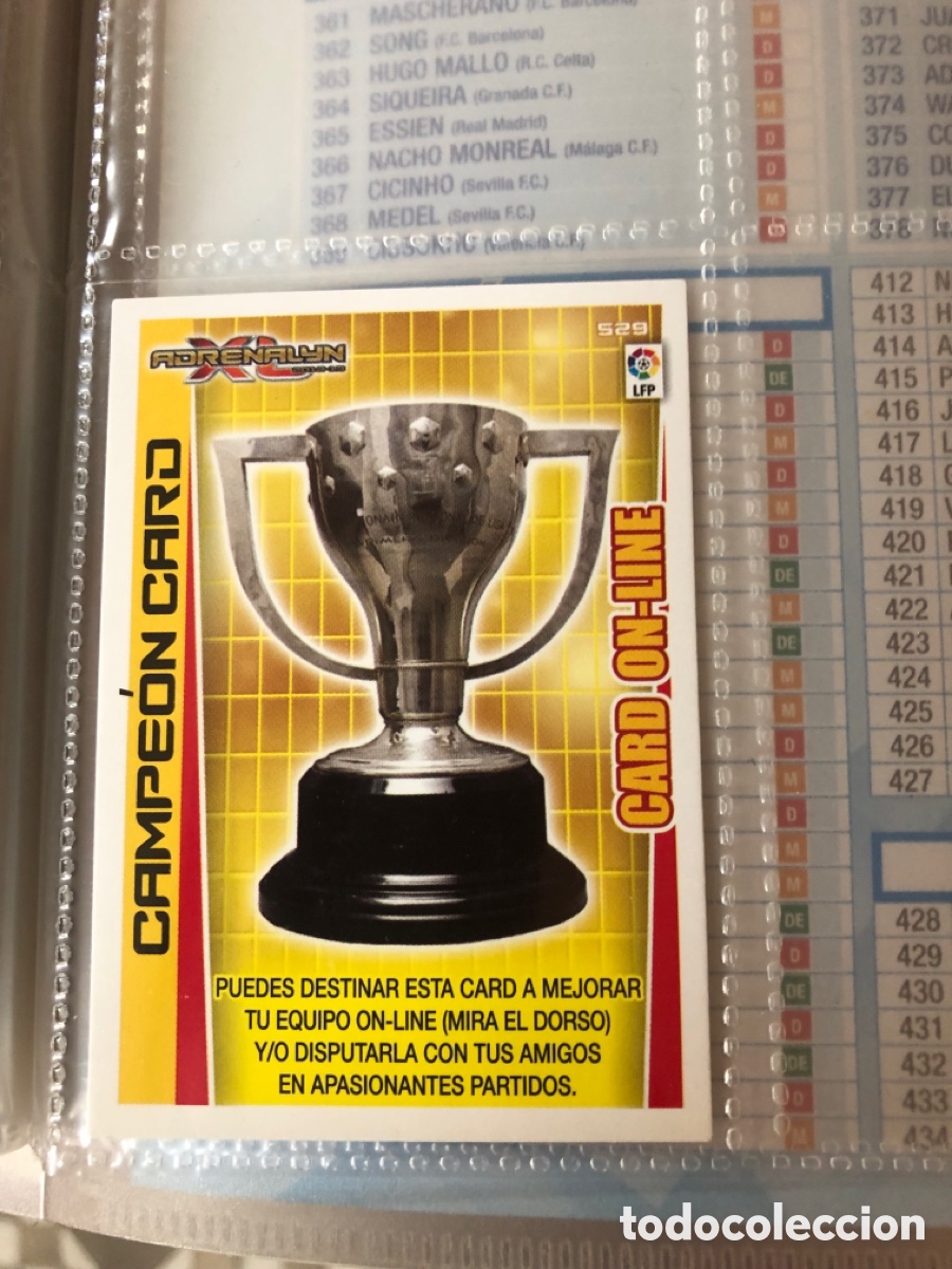 Cromos de F&uacute;tbol: Adrenalyn 2012 2013 campe&oacute;n card 529