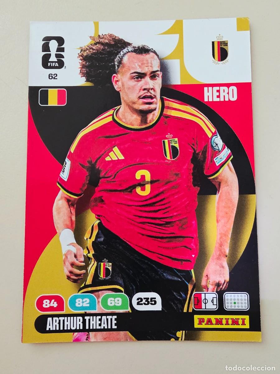 Cromos de F&uacute;tbol: 62 Arthur Theate, Hero, B&eacute;lgica, Panini Adrenalyn XL Fifa World Cup 2026 Mundial 26